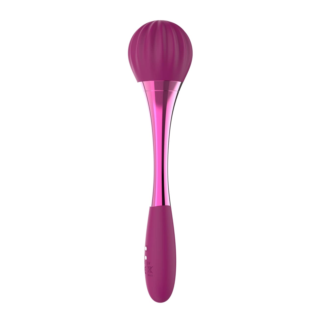 A0138 — Dual-Motor Metallic-Neck Wand Massager — Independent Head & Handle Controls