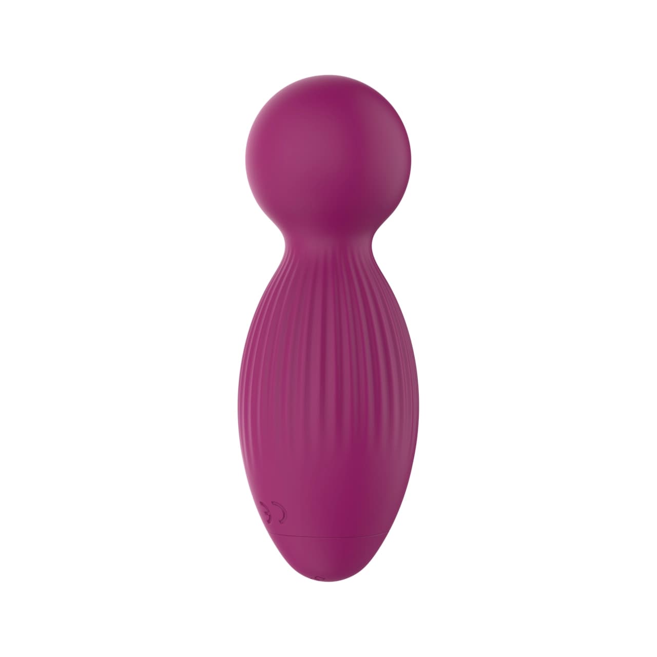 A0148 — Mini Wand Massager with Ribbed Grip — 10 Vibration Modes Rechargeable Silicone