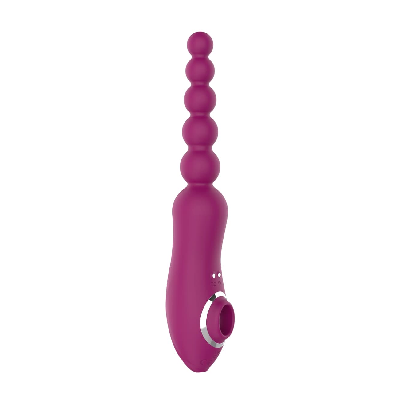 A0155 — Beaded Vibrator with Suction Stimulator — 10-Mode Motor + Burst Mode + 3-Mode Air Pump