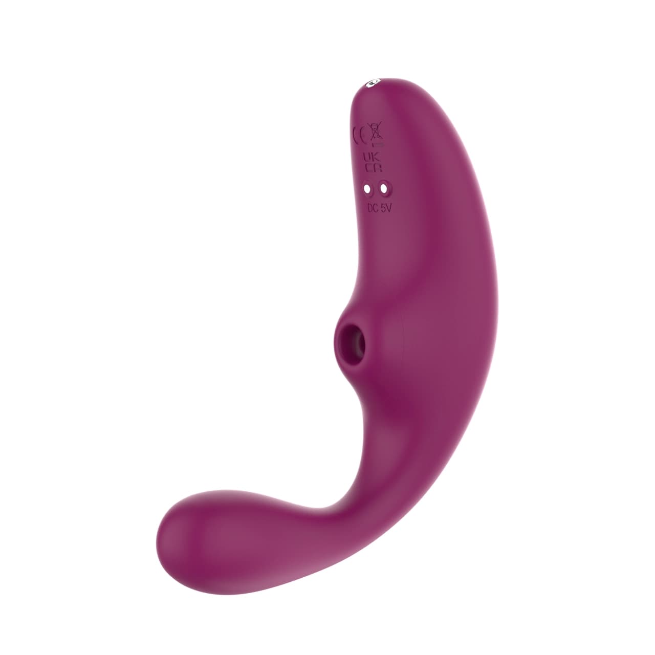 A0156 — G-Spot Vibrator with Clitoral Suction — Curved C-Shape 10-Mode Motor + 3-Mode Air Pump IPX6