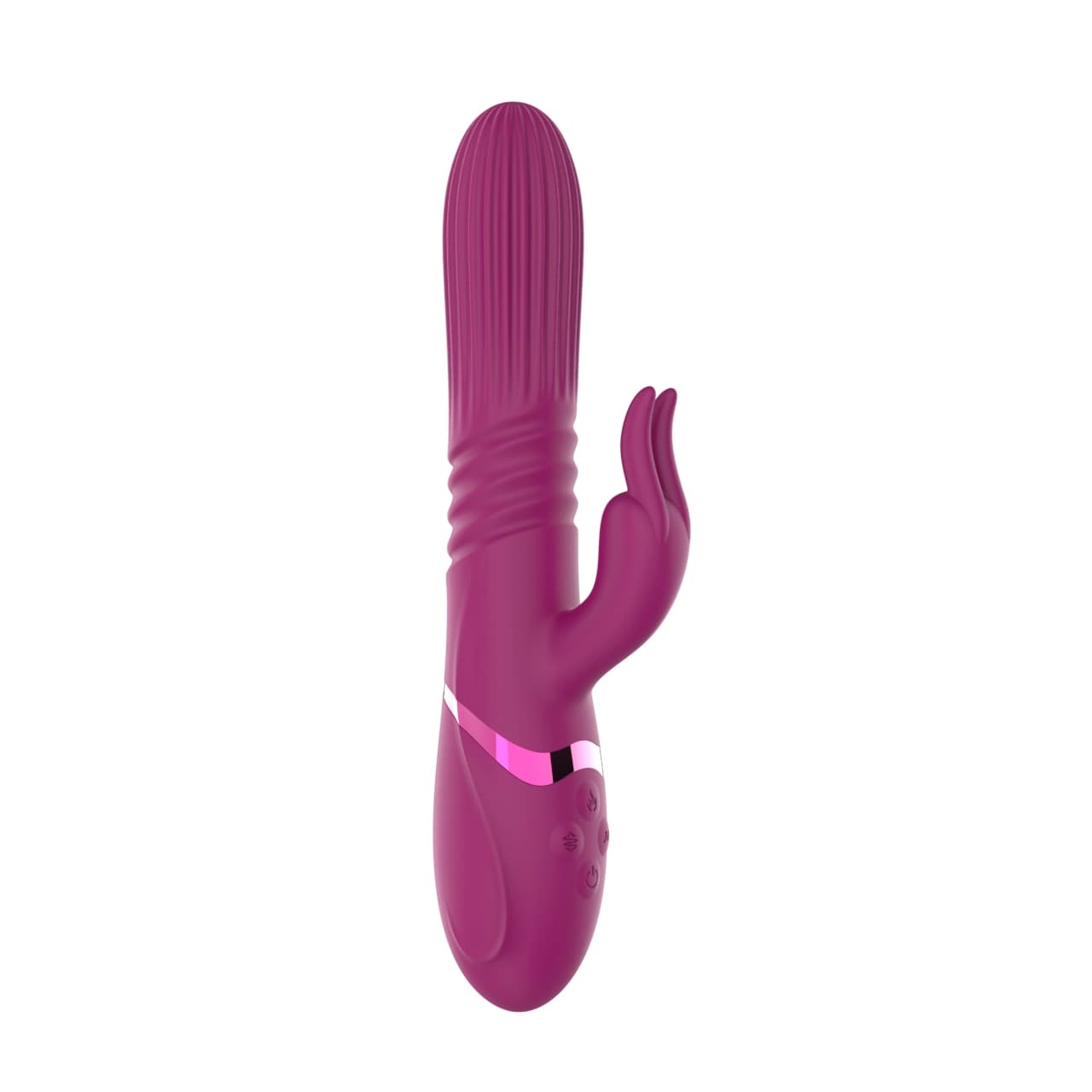 D0035 — Thrusting Rabbit Vibrator with Textured Shaft — 3-Speed Thrust + 7 Vibration Modes + One-Touch Burst