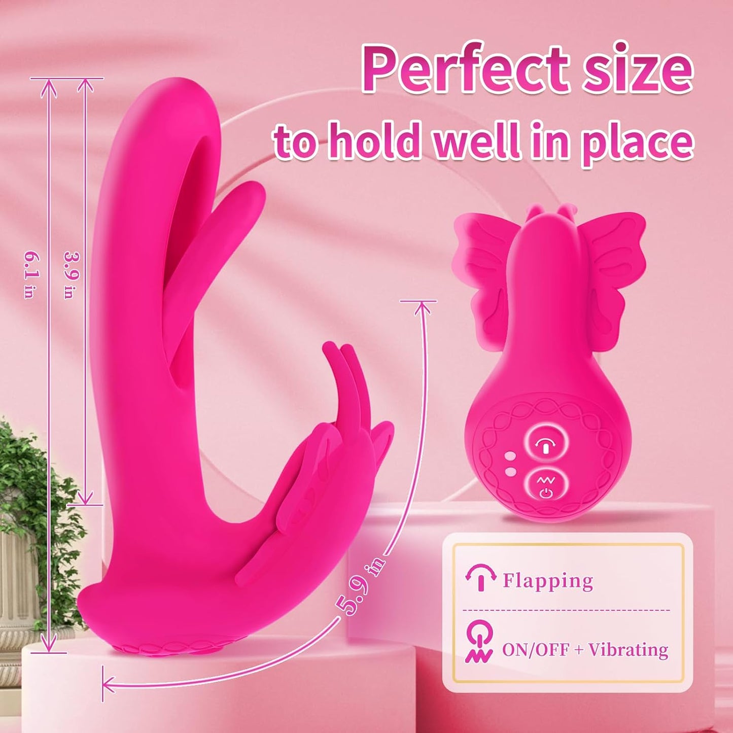 Wearable Vibrator Female Sex Toy with 9 Flapping and 9 Vibrating