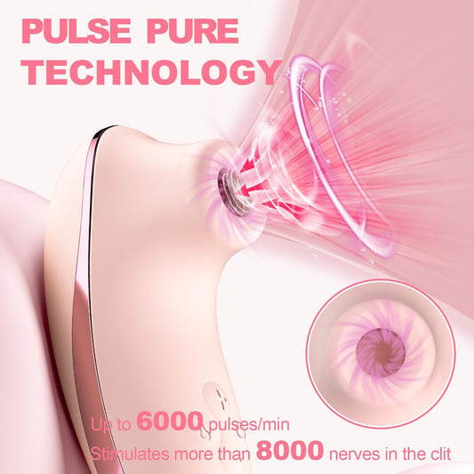 Heating Pulse Sucking Vibrator - APP-Controlled Clitoral & Nipple Stimulator, 5x5 Suction Modes, Waterproof Adult Toy for Women & Couples