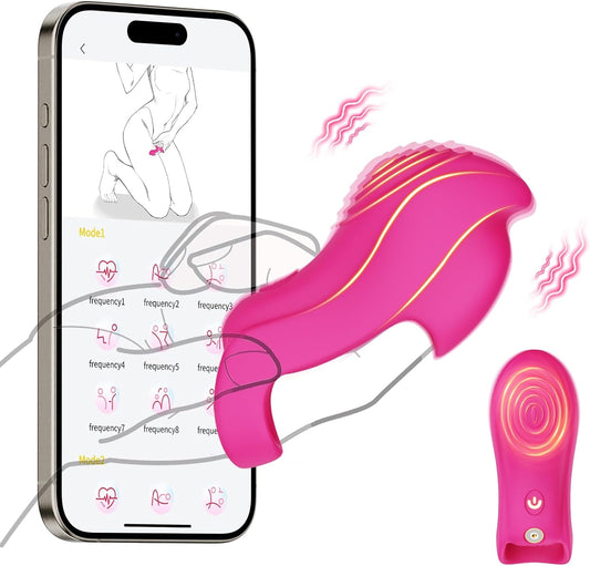 Versatile Finger Vibrator – 9 Vibration Settings & 5 App-Controlled Modes, Waterproof and Quiet for G-Spot, Clitoral, Anal, and Nipple Stimulation