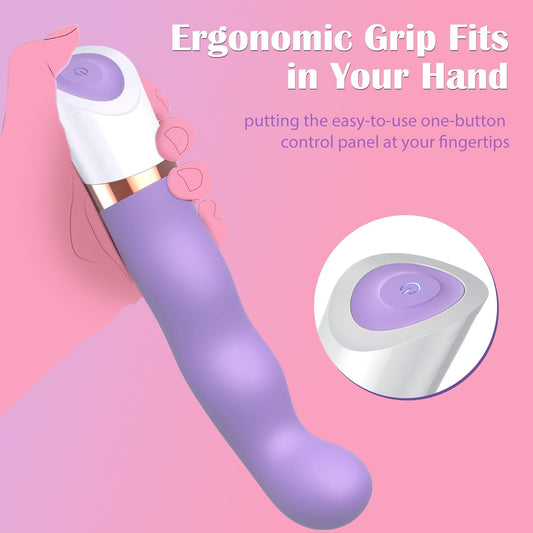 Curved G-Spot Vibrator - Waterproof Wand with 10 Powerful Vibrations for Women, Ideal for Clitoral and Anal Stimulation