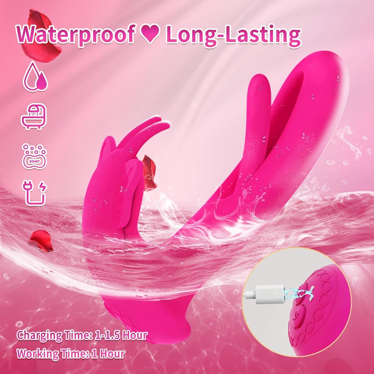 Wearable Vibrator Female Sex Toy with 9 Flapping and 9 Vibrating