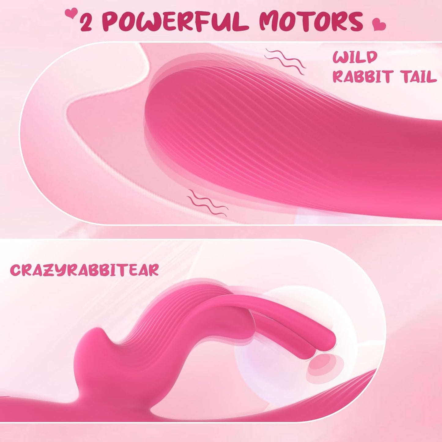 G-Spot & Clitoral Rabbit Vibrator - Dual Motor, 10 Vibration Modes, Waterproof Silicone Toy