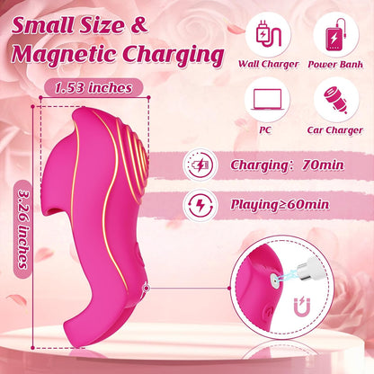 Versatile Finger Vibrator – 9 Vibration Settings & 5 App-Controlled Modes, Waterproof and Quiet for G-Spot, Clitoral, Anal, and Nipple Stimulation