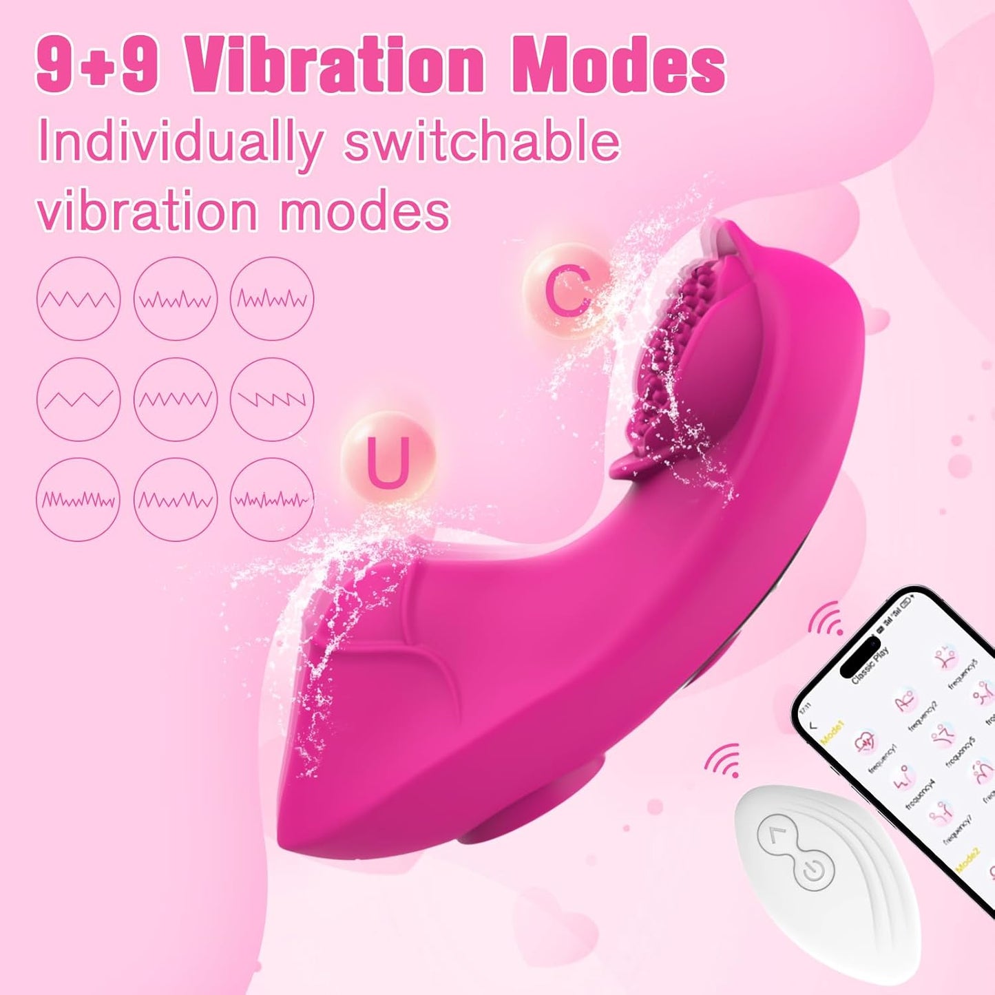 Wearable Rose Clit Vibrator with App Control – 9x9 Vibrating Modes, Perfect for Nipple and Panty Play, Ideal for Women and Couples