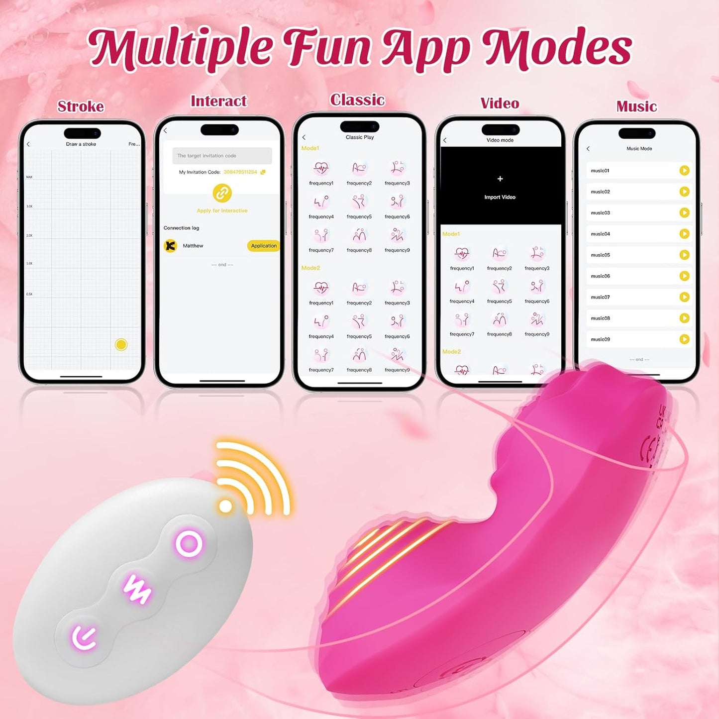 Rose Panty Vibrator - Wearable, App-Controlled Clit Stimulator with 9x9 Vibration Modes