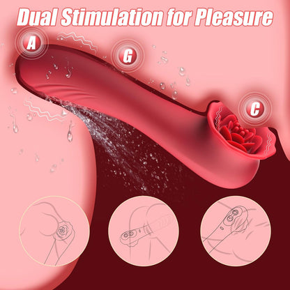 Rose Sex Toy with 9 Flapping Modes - Dual-Action Vibrator for Clitoral and G-Spot Pleasure