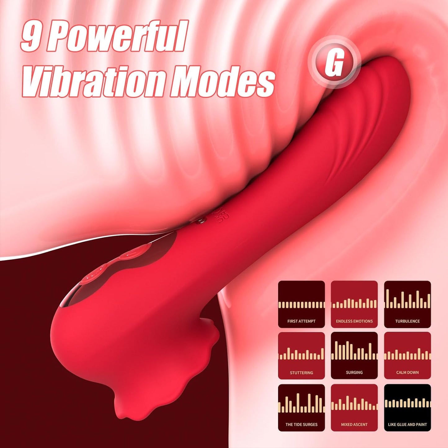 Rose Sex Toy with 9 Flapping Modes - Dual-Action Vibrator for Clitoral and G-Spot Pleasure