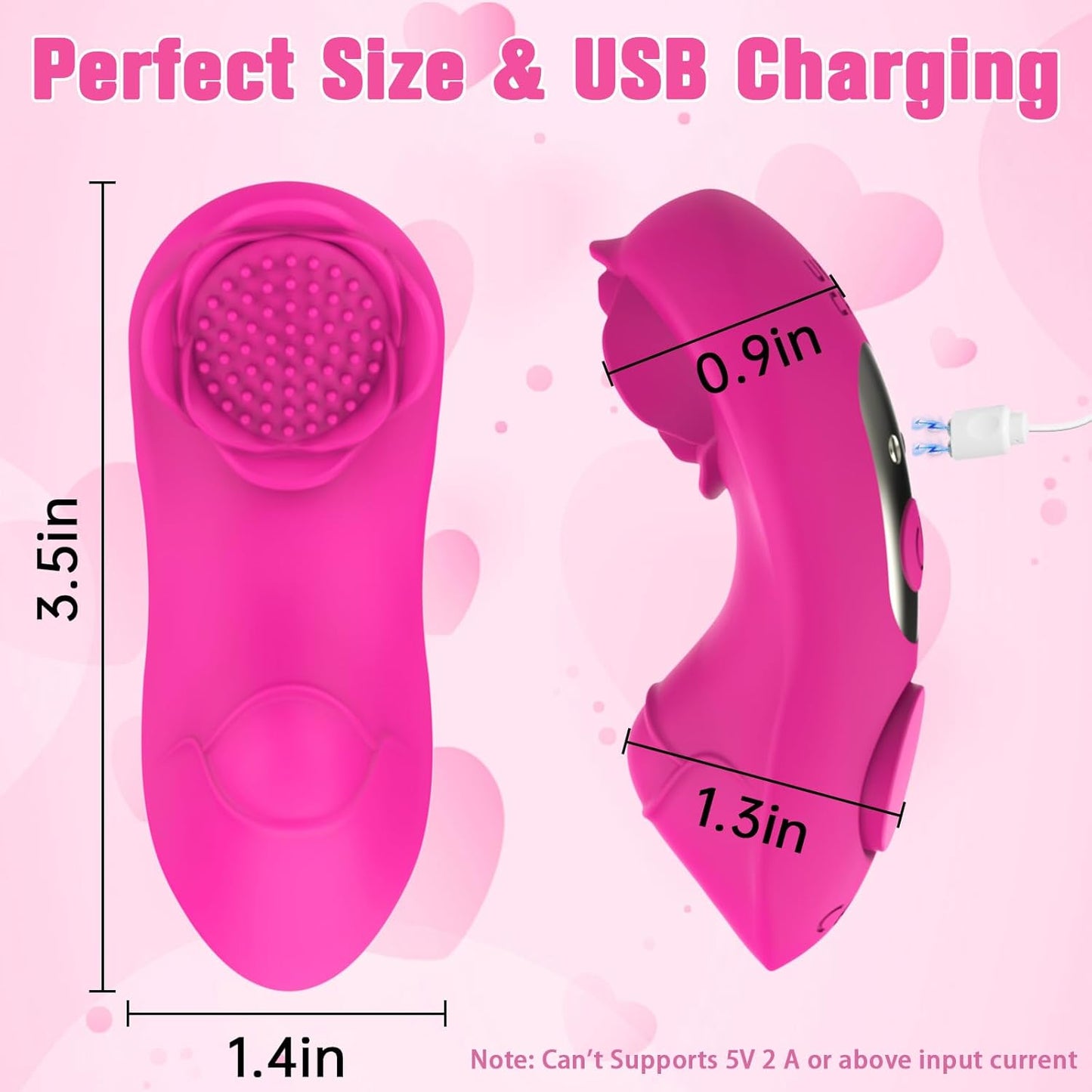 Wearable Rose Clit Vibrator with App Control – 9x9 Vibrating Modes, Perfect for Nipple and Panty Play, Ideal for Women and Couples