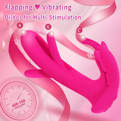 Wearable Vibrator Female Sex Toy with 9 Flapping and 9 Vibrating