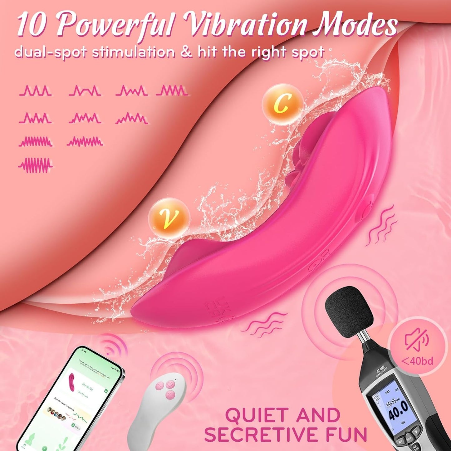 APP-Controlled Wearable Vibrator - 3-in-1 Mini Butterfly Sex Toy for Women & Couples, 10x2 Vibration Modes for Clitoral & G-Spot Stimulation