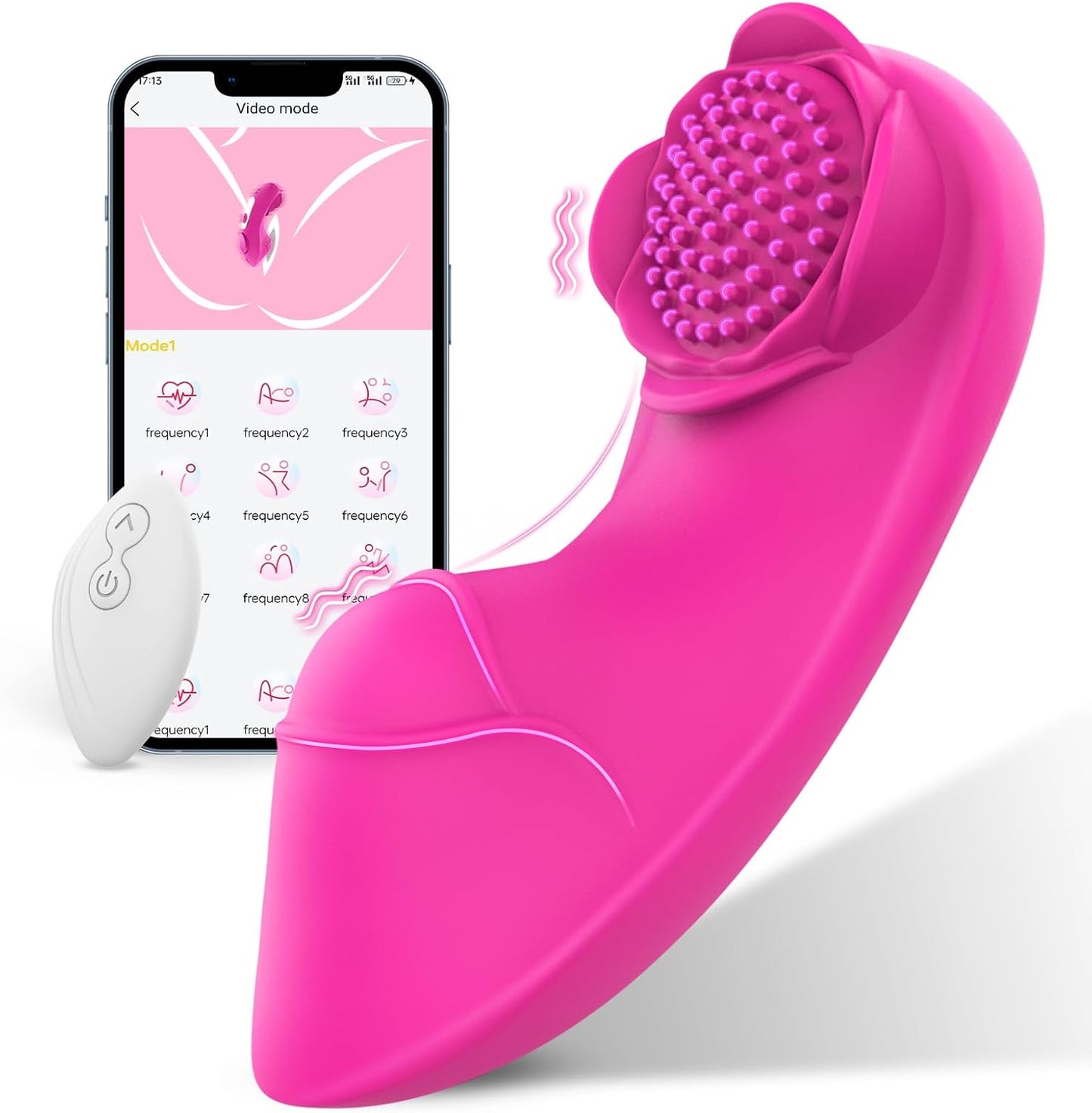 Wearable Rose Clit Vibrator with App Control – 9x9 Vibrating Modes, Perfect for Nipple and Panty Play, Ideal for Women and Couples