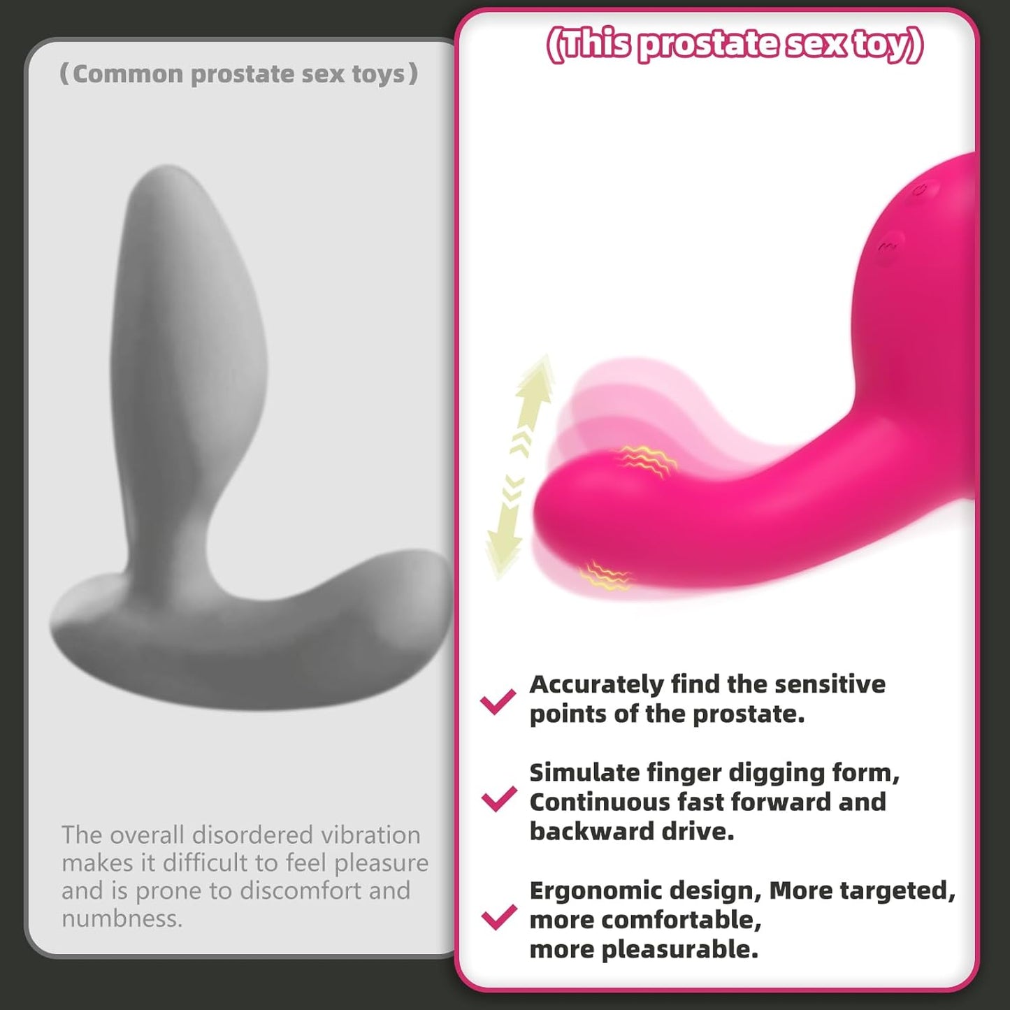 10 Vibration Levels & 10 Stimulation Patterns, Designed for Male G-Spot Pleasure and Suitable for Use by Women and Couples