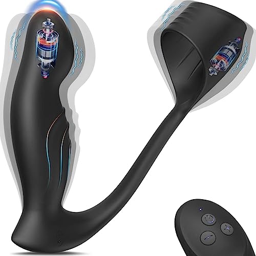 Vibrating Prostate Massager Anal Vibrator with Thick Vibrating Cock Ring