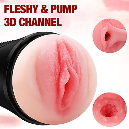 Vibrating Male Masturbator Squeezable Pocket Pussy for Men