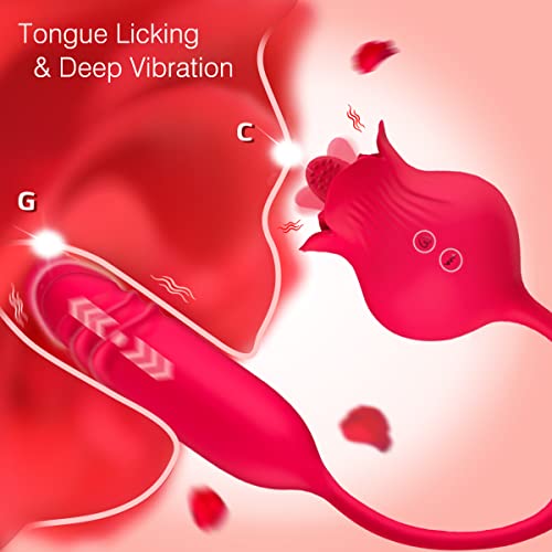 G-spot Dildo Rose Nipple Massager Licking Stimulator for Women