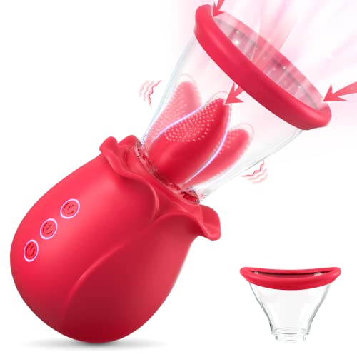  3 in 1 Nipple Clitoral G spot Stimulator for Women-Rose Toy Sex Licker Adult Sex Toys for Woman&Couples Rose Vibrators