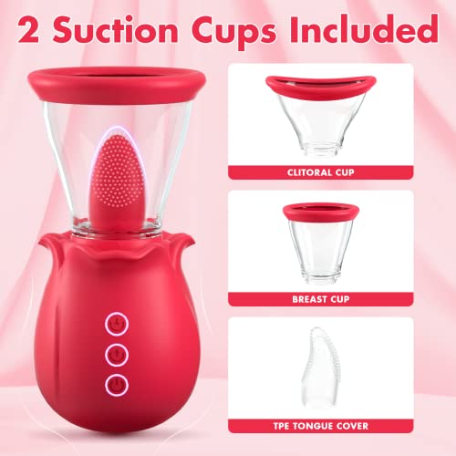  3 in 1 Nipple Clitoral G spot Stimulator for Women-Rose Toy Sex Licker Adult Sex Toys for Woman&Couples Rose Vibrators