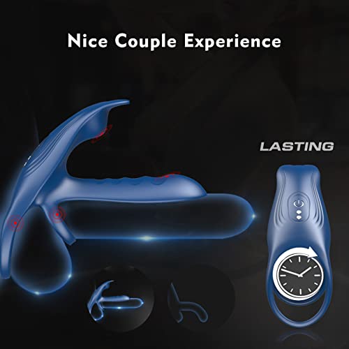 Silicone Penis Ring Couple Vibrator with 10 Modes G Spot & Clitoral Stimulator