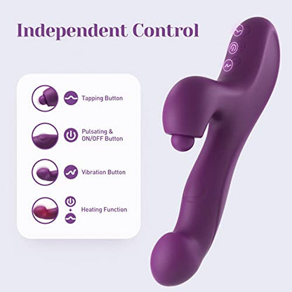  Clitoral Tapping Rabbit Vibrator for Clit G Spot Stimulation