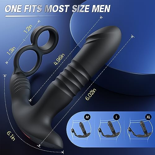 Prostate Massager with Dual Cock Ring