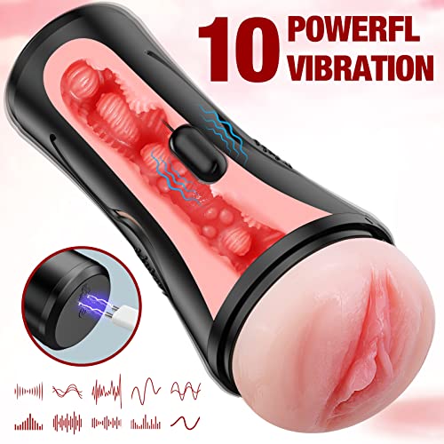 Vibrating Male Masturbator Squeezable Pocket Pussy for Men