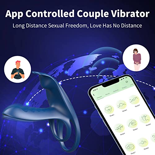 Silicone Penis Ring Couple Vibrator with 10 Modes G Spot & Clitoral Stimulator