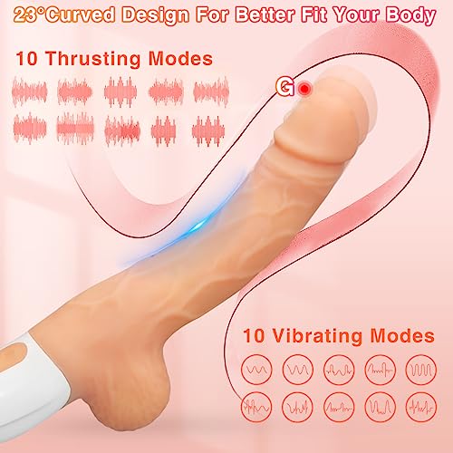 Sex Machine Thrusting Realistic Dildo for Women with 10 Vibrating & Thrusting