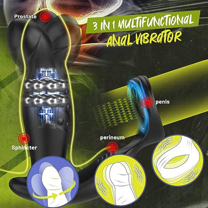 Anal Vibrator with Silicone Cock Ring