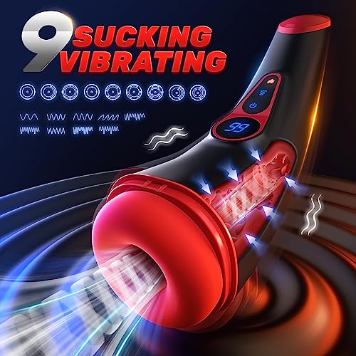 Adult Toys Male Masturbators Penis Pump with 9 Sucking & 9 Vibrating Modes