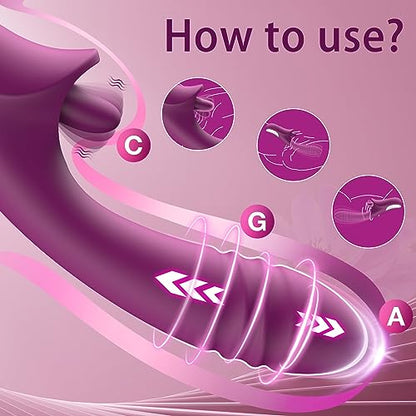 Dual & Heating Function Dildo with 10 Thrusting