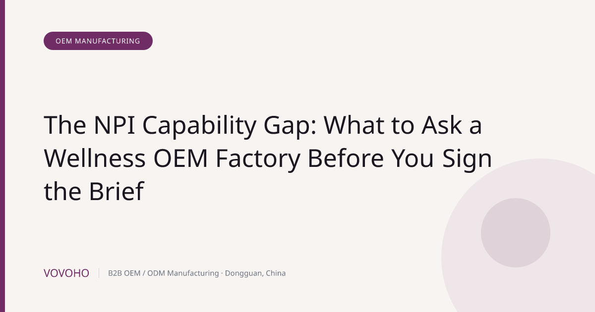 The NPI Capability Gap: What to Ask a Wellness OEM Factory Before You Sign the Brief